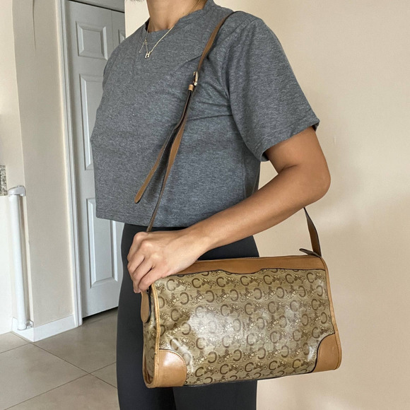 CELINE Macadam Diffusion Tan Canvas and Leather Crossbody Bag - Picture 13 of 15